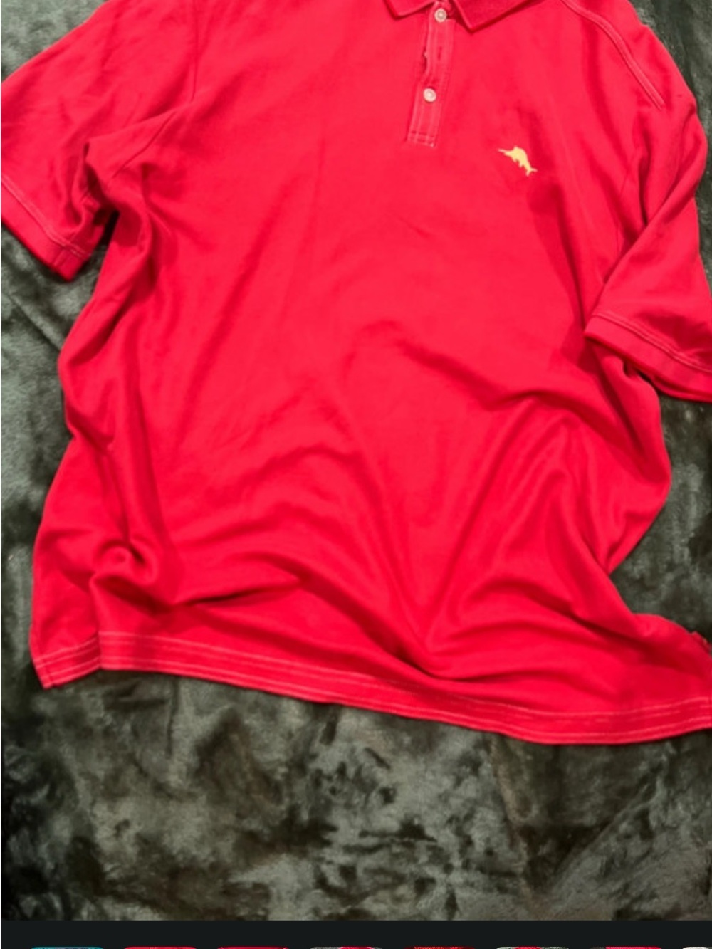 Tommy Bahama Bright Red Polo with White Logo